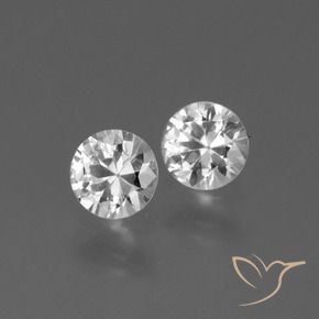 Gemme di Zaffiro Bianco trasparente naturale da 0.79 ct, Rotondo, VVS-VS