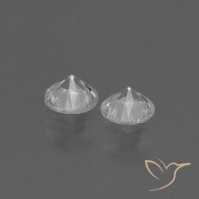 Gemme di Zaffiro Bianco trasparente naturale da 0.79 ct, Rotondo, VVS-VS