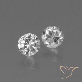Gemme di Zaffiro Bianco trasparente naturale da 0.75 ct, Rotondo, VVS-VS