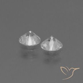 Gemme di Zaffiro Bianco trasparente naturale da 0.75 ct, Rotondo, VVS-VS