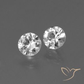 Gemme di Zaffiro Bianco trasparente naturale da 0.78 ct, Rotondo, VS