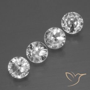 Gemme di Zaffiro Bianco trasparente naturale da 1.39 ct, Rotondo, VS