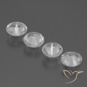 Gemme di Zaffiro Bianco trasparente naturale da 1.39 ct, Rotondo, VS
