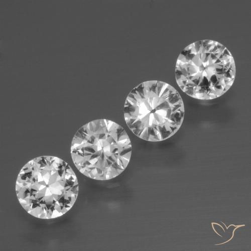 Gemme di Zaffiro Bianco trasparente naturale da 1.44 ct, Rotondo, VS