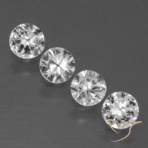 Gemme di Zaffiro Bianco trasparente naturale da 1.44 ct, Rotondo, VS