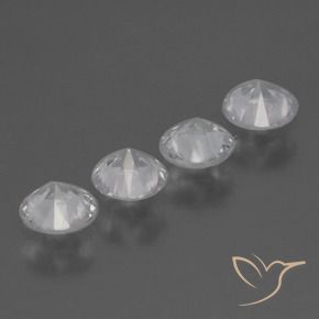 Gemme di Zaffiro Bianco trasparente naturale da 1.44 ct, Rotondo, VS