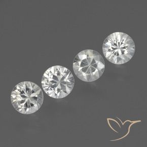 Gemme di Zaffiro Bianco naturale da 1.77 ct, Rotondo, VS