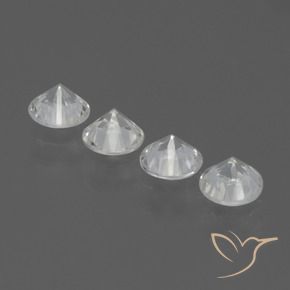 Gemme di Zaffiro Bianco naturale da 1.77 ct, Rotondo, VS