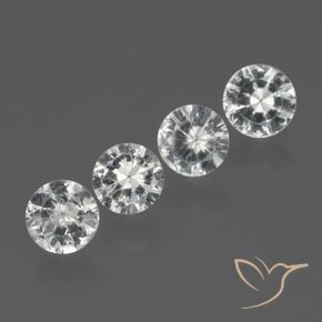 Gemme di Zaffiro Bianco naturale da 1.64 ct, Rotondo, VS