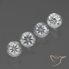 Gemme di Zaffiro Bianco naturale da 1.60 ct, Rotondo, VVS-VS