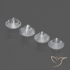 Gemme di Zaffiro Bianco naturale da 1.60 ct, Rotondo, VVS-VS