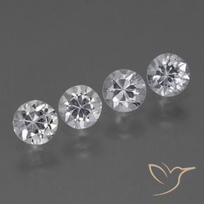Gemme di Zaffiro Bianco trasparente naturale da 1.65 ct, Rotondo, VVS-VS