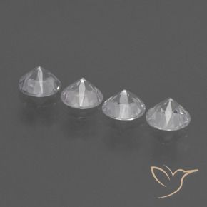 Gemme di Zaffiro Bianco trasparente naturale da 1.65 ct, Rotondo, VVS-VS
