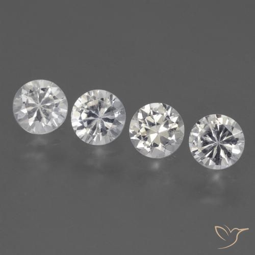 1.71ctw Naturale Bianco Zaffiro, Rotondo, VVS-VS