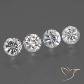 Gemme di Zaffiro Bianco naturale da 1.71 ct, Rotondo, VVS-VS