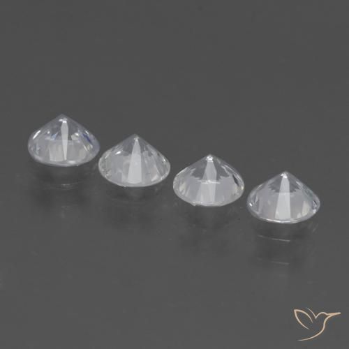 Gemme di Zaffiro Bianco naturale da 1.58 ct, Rotondo, VS