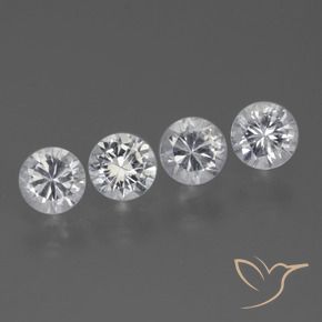 Gemme di Zaffiro Bianco naturale da 1.55 ct, Rotondo, VS