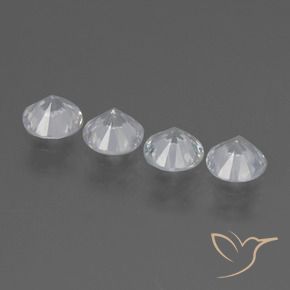 Gemme di Zaffiro Bianco naturale da 1.55 ct, Rotondo, VS