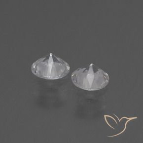 Gemme di Zaffiro Bianco trasparente naturale da 0.75 ct, Rotondo, VS