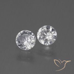 Gemme di Zaffiro Bianco trasparente naturale da 0.78 ct, Rotondo, VS