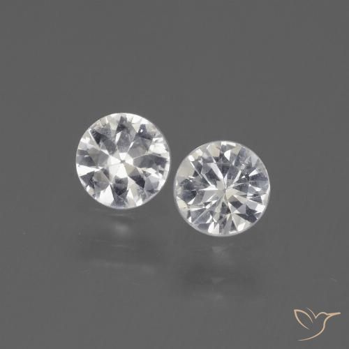 0.76ctw Naturale Bianco Zaffiro, Rotondo, VS
