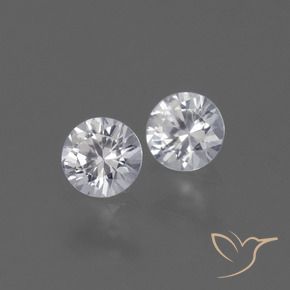 Gemme di Zaffiro Bianco naturale da 0.81 ct, Rotondo, VVS-VS
