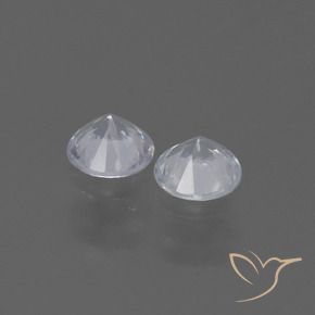 Gemme di Zaffiro Bianco naturale da 0.81 ct, Rotondo, VVS-VS