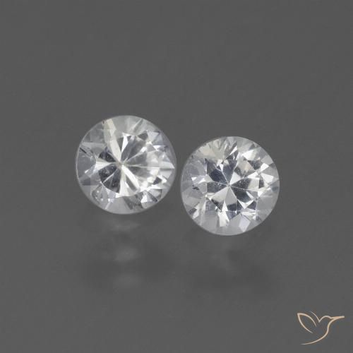 0.84ctw Naturale Bianco Zaffiro, Rotondo, VVS-VS
