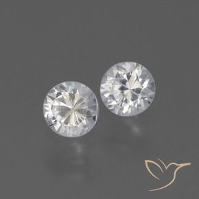 Gemme di Zaffiro Bianco naturale da 0.84 ct, Rotondo, VVS-VS
