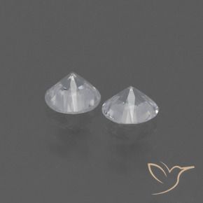Gemme di Zaffiro Bianco naturale da 0.84 ct, Rotondo, VVS-VS