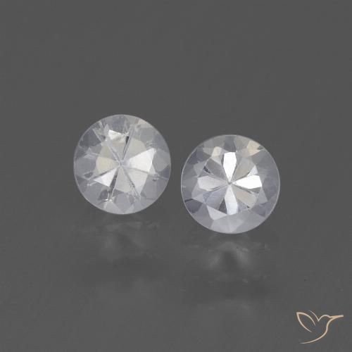 0.94ctw Naturale Bianco Zaffiro, Rotondo, VVS-VS