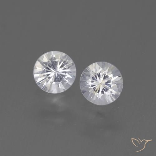 0.81ctw Naturale Bianco trasparente Zaffiro, Rotondo, VVS-VS