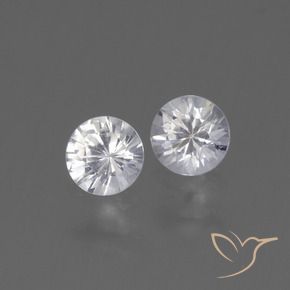 Gemme di Zaffiro Bianco trasparente naturale da 0.81 ct, Rotondo, VVS-VS