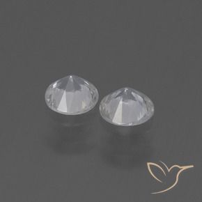 Gemme di Zaffiro Bianco trasparente naturale da 0.76 ct, Rotondo, VVS-VS