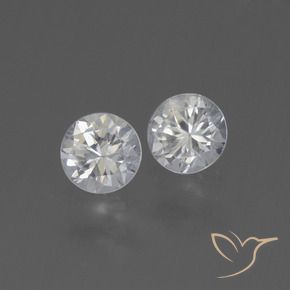 Gemme di Zaffiro Bianco naturale da 0.84 ct, Rotondo, VVS-VS