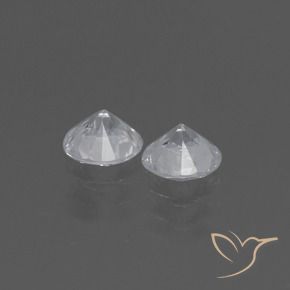 Gemme di Zaffiro Bianco naturale da 0.84 ct, Rotondo, VVS-VS