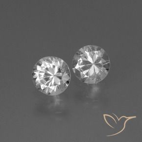 Gemme di Zaffiro Bianco trasparente naturale da 0.78 ct, Rotondo, VS