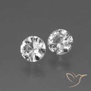 Gemme di Zaffiro Bianco trasparente naturale da 0.78 ct, Rotondo, VS