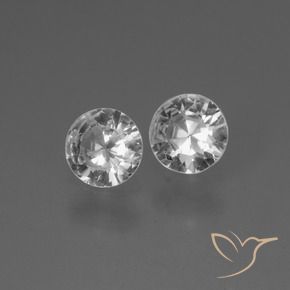Gemme di Zaffiro Bianco trasparente naturale da 0.71 ct, Rotondo, VS