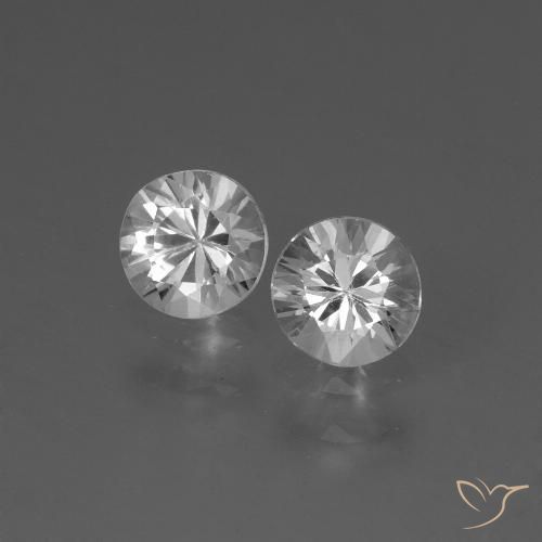 0.85ctw Naturale Bianco Zaffiro, Rotondo, VVS-VS