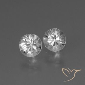 Gemme di Zaffiro Bianco naturale da 0.85 ct, Rotondo, VVS-VS