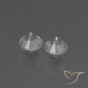 Gemme di Zaffiro Bianco naturale da 0.85 ct, Rotondo, VVS-VS