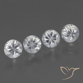 Gemme di Zaffiro Bianco naturale da 1.77 ct, Rotondo, VS