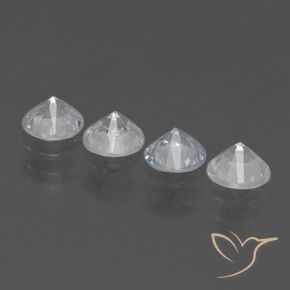 Gemme di Zaffiro Bianco naturale da 1.77 ct, Rotondo, VS