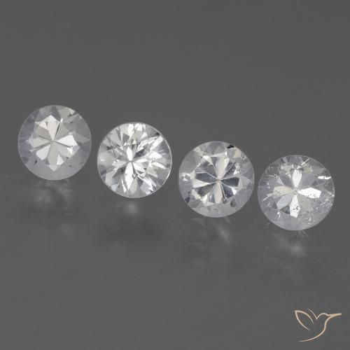 Gemme di Zaffiro Bianco naturale da 1.72 ct, Rotondo, VVS-VS