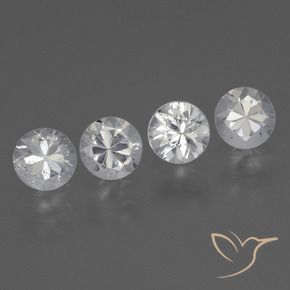 Gemme di Zaffiro Bianco naturale da 1.72 ct, Rotondo, VVS-VS