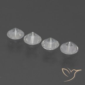 Gemme di Zaffiro Bianco trasparente naturale da 1.54 ct, Rotondo, VS