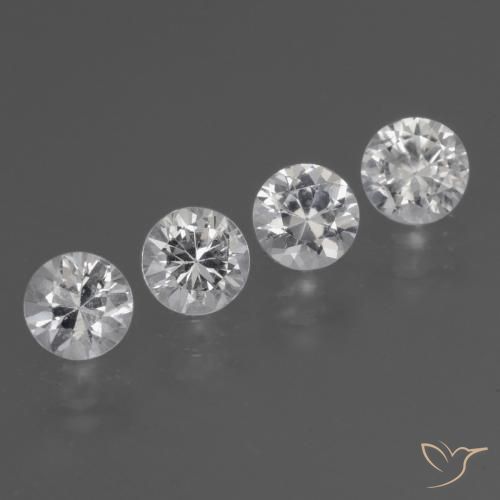 Gemme di Zaffiro Bianco naturale da 1.73 ct, Rotondo, VS