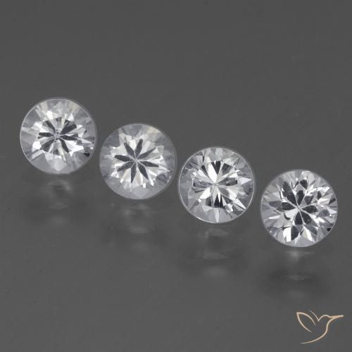 1.62ctw Naturale Bianco Zaffiro, Rotondo, VVS-VS