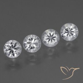 Gemme di Zaffiro Bianco naturale da 1.62 ct, Rotondo, VVS-VS